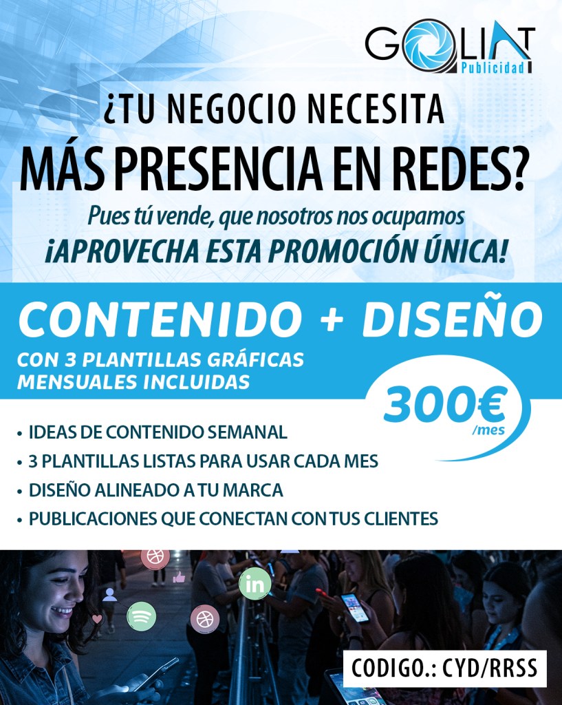 ¡Contenido + Diseño en tus RRSS 300€!